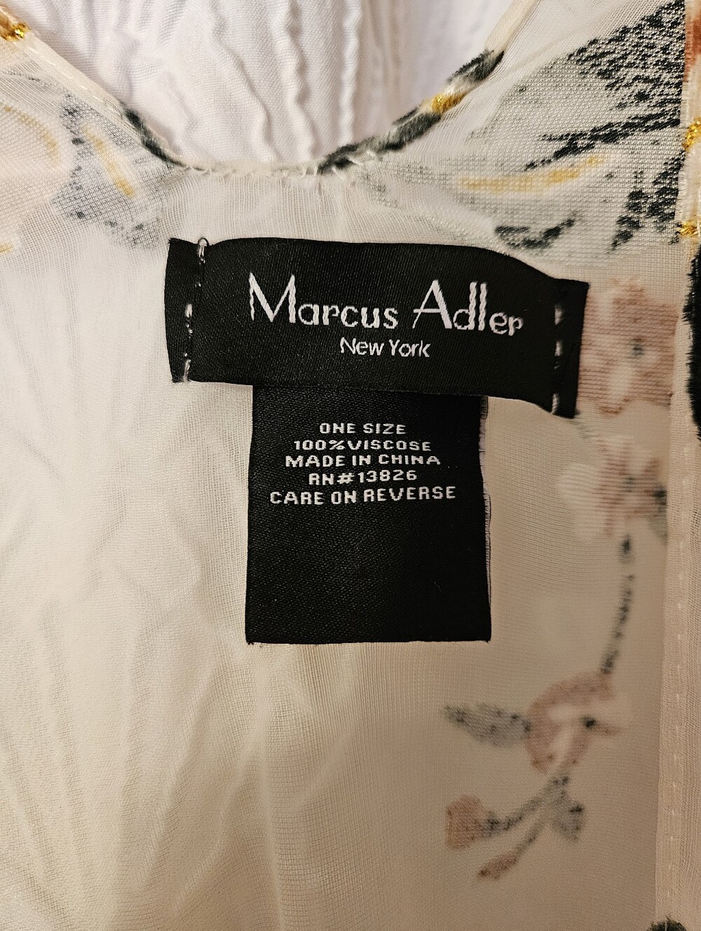 Marcus Adler Sheer Floral Kimono Cover-Up in Cream and Brown - Picture 8 of 12